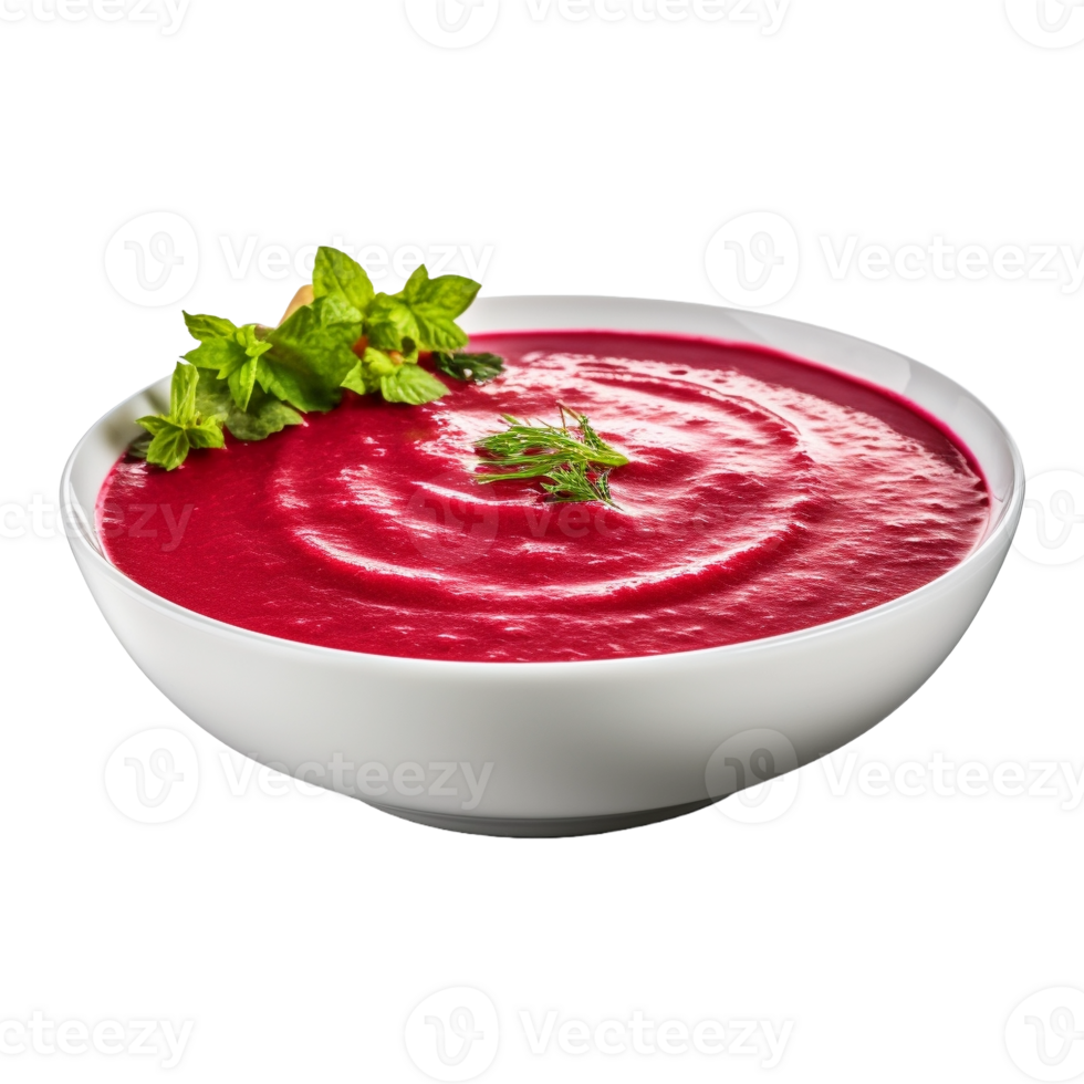 AI generated Red Tomato Soup in a Bowl on Transparent Background - Ai Generated png