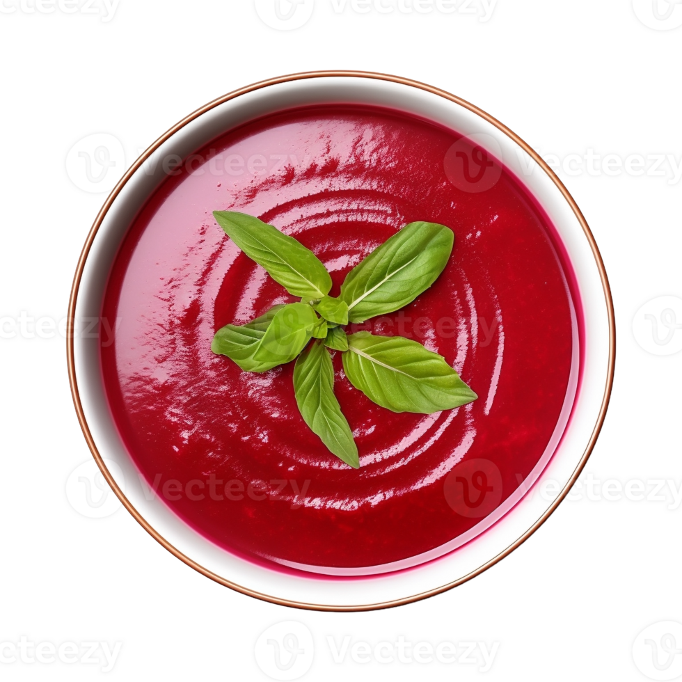 AI generated Red Tomato Soup in a Bowl on Transparent Background - Ai Generated png