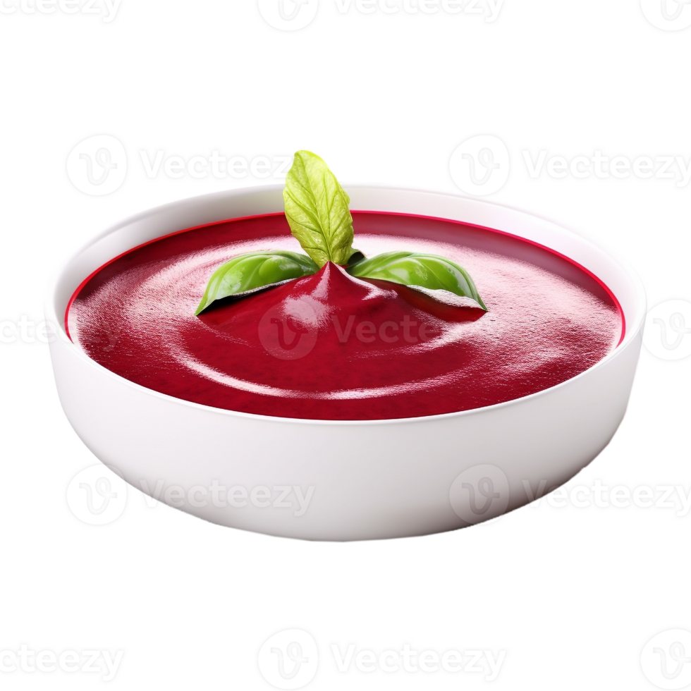 AI generated Red Tomato Soup in a Bowl on Transparent Background - Ai Generated png