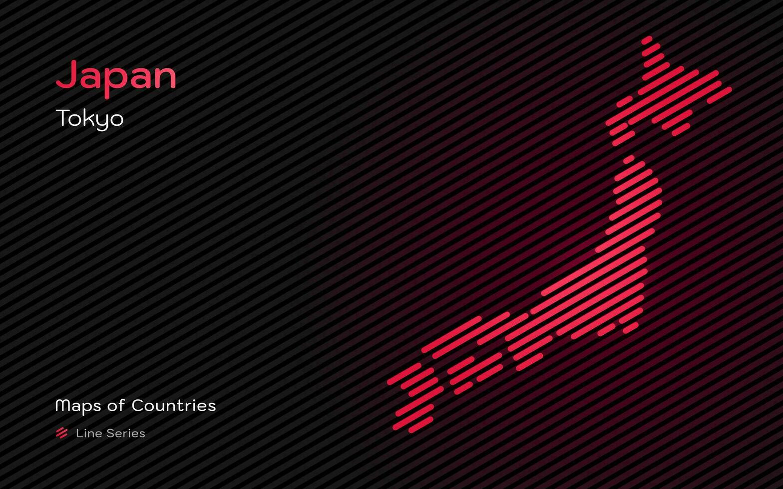 creativo moderno mapa de Japón. político mapa. capital tokio mundo países vector mapas, línea serie