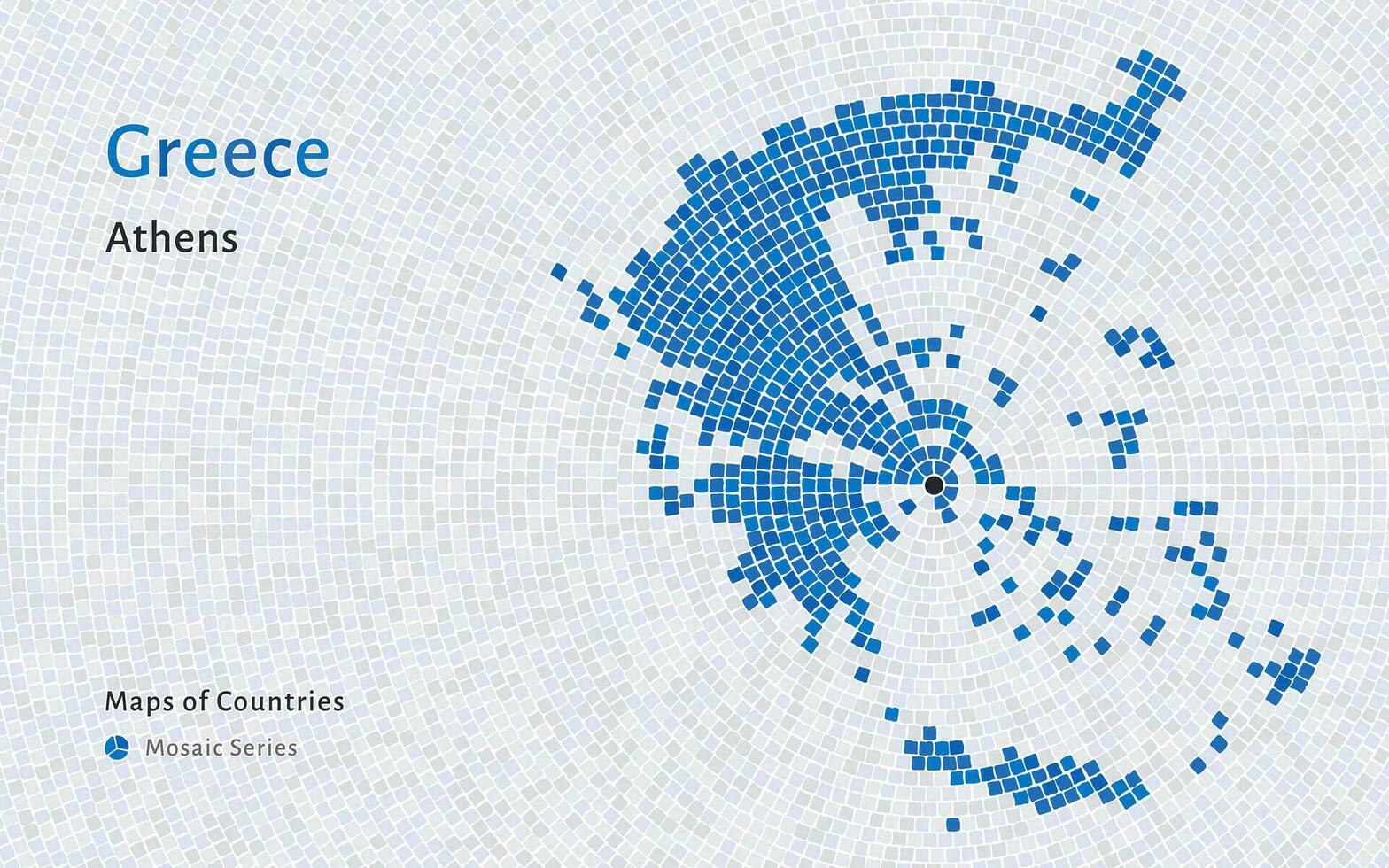 Grecia mapa con un capital de Atenas mostrado en un mosaico modelo vector