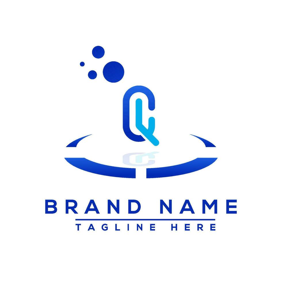Letter QC blue logo Professional for all kinds of business vector
