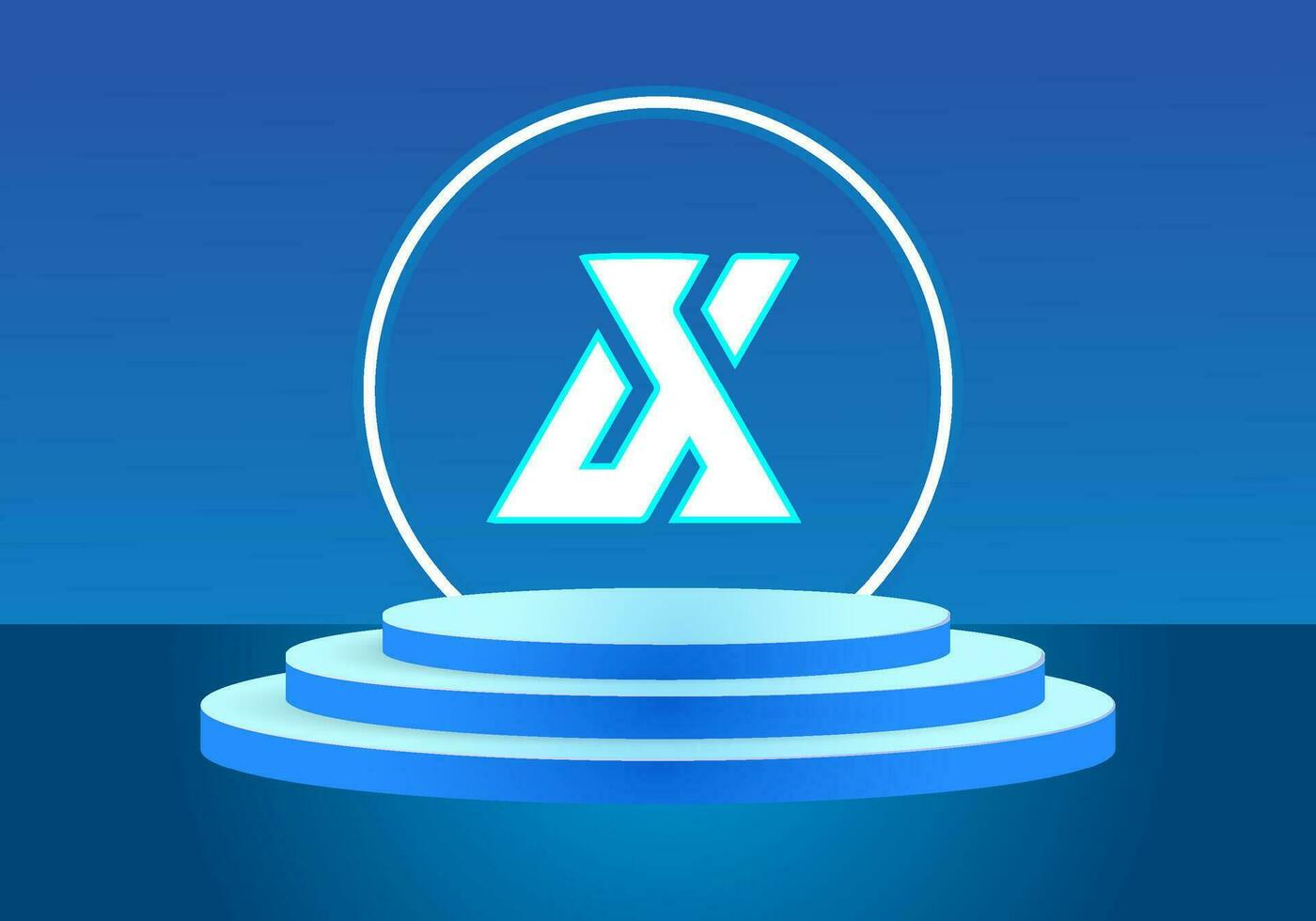 Letter AX blue logo sign. Vector logo design for business.