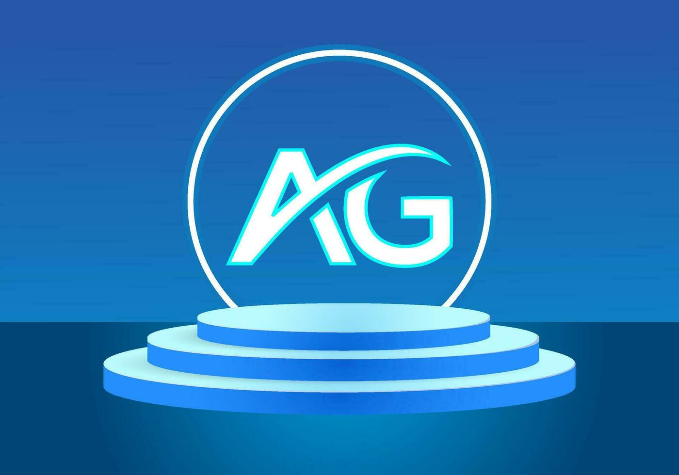 Letter AG blue logo sign. Vector logo design for business.