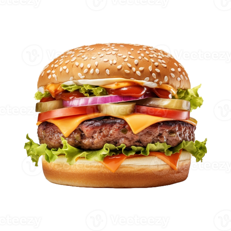 AI generated Tasty Burger on Transparent Background - Ai Generated png