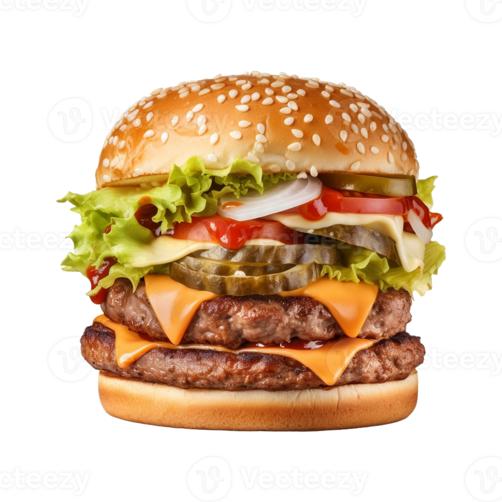 AI generated Tasty Burger on Transparent Background - Ai Generated png