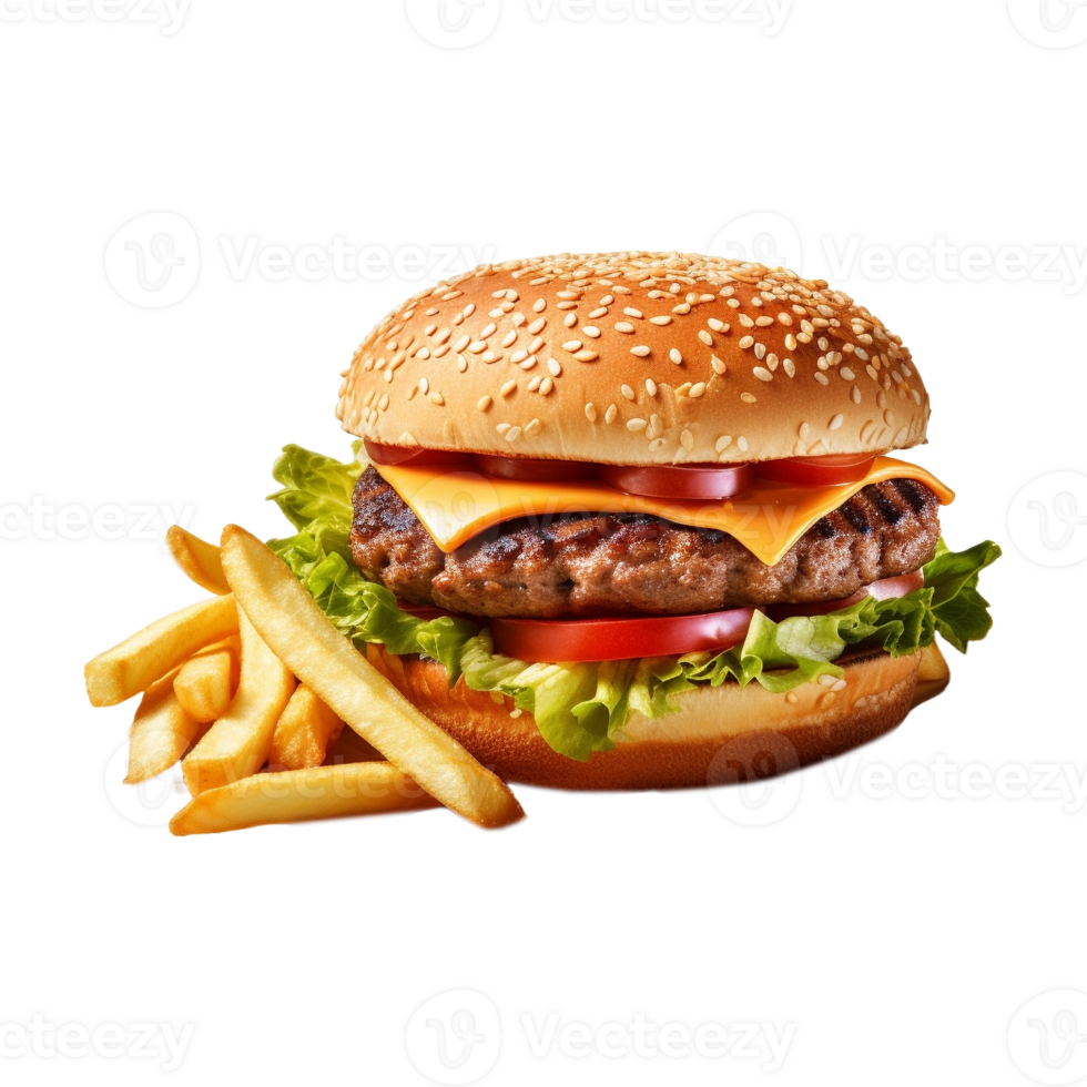 AI generated Tasty Burger on Transparent Background - Ai Generated png