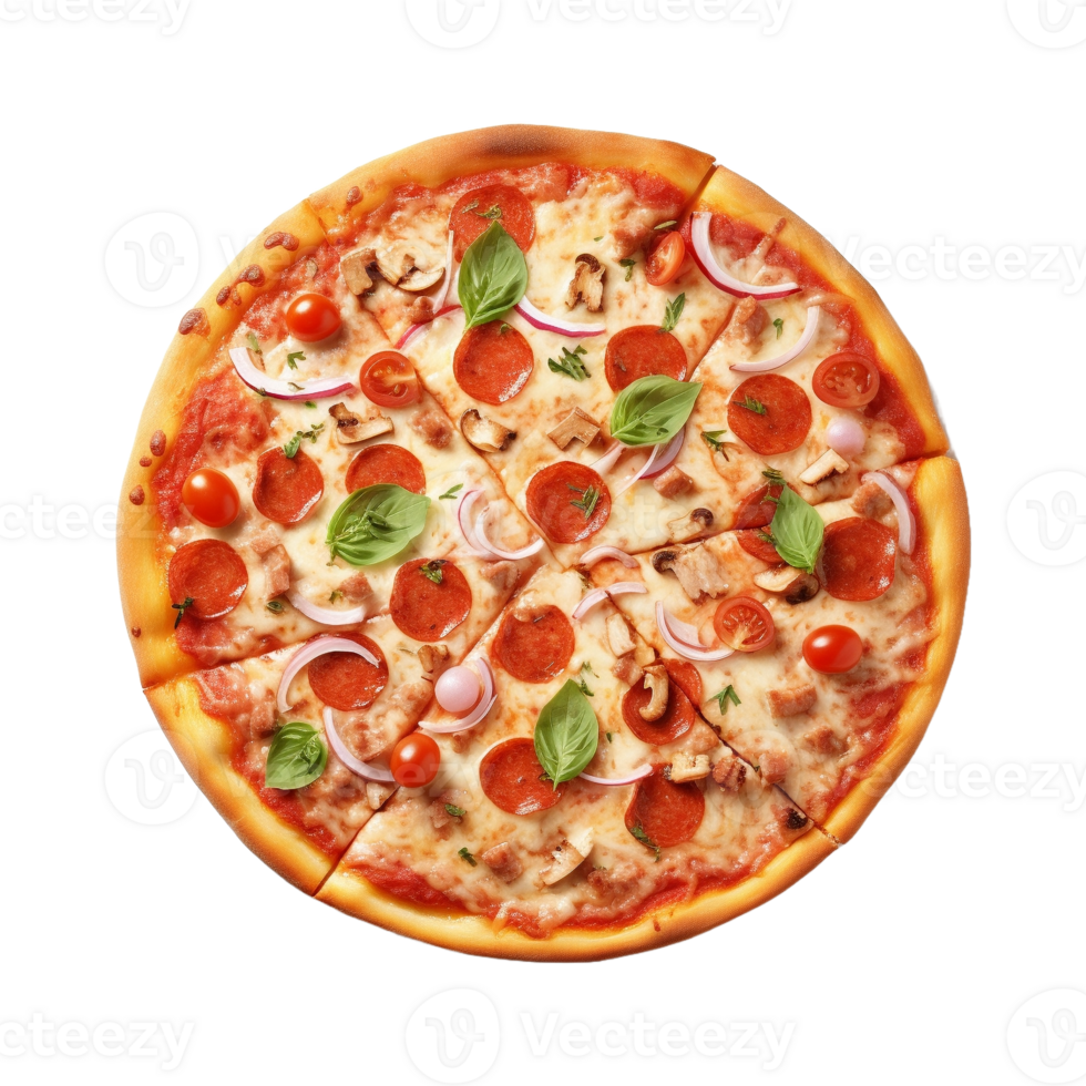 AI generated Round Pizza on Transparent Background - Ai Generated png