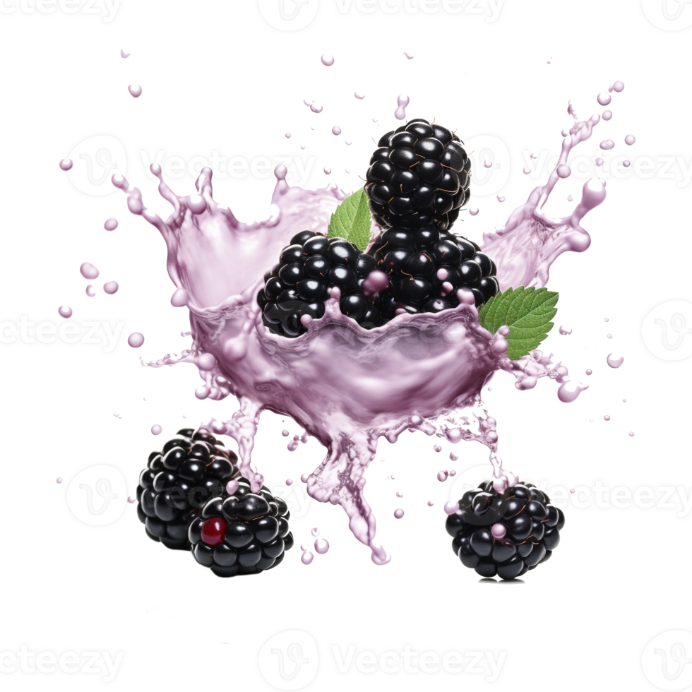 AI generated Blueberry in a water splash on Transparent Background - Ai Generated png