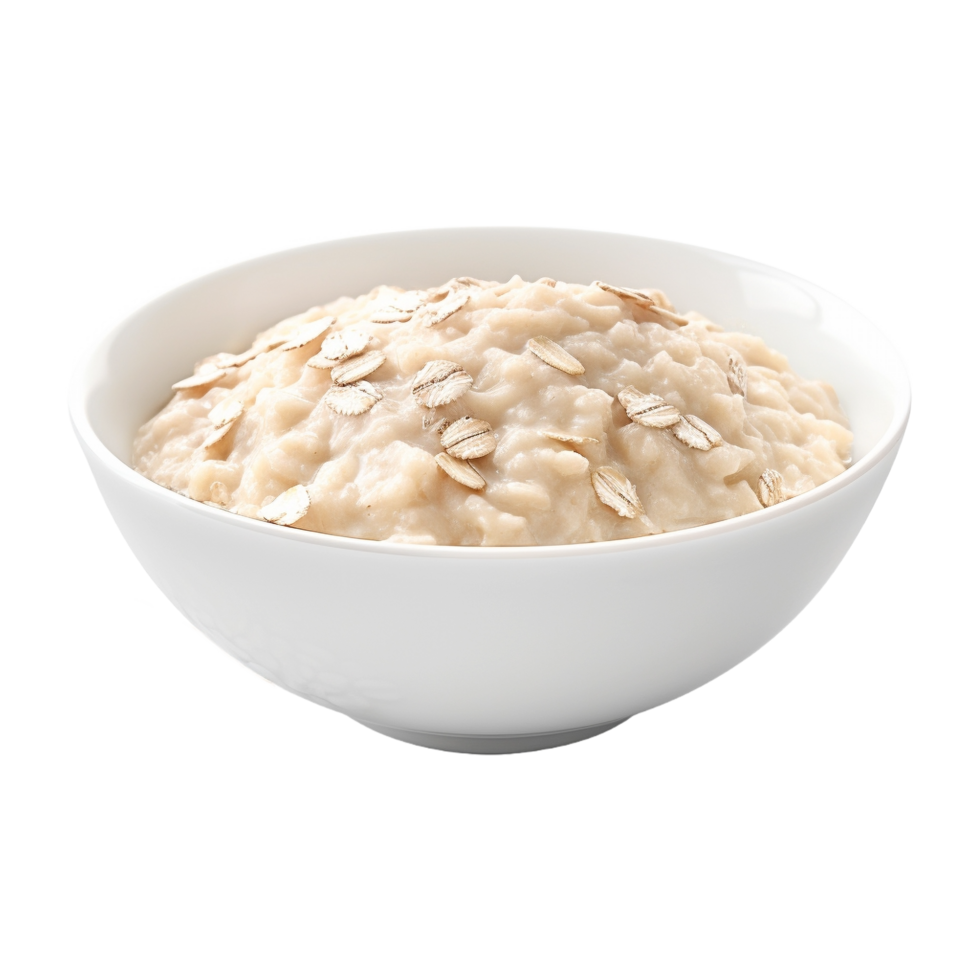 ai generado harina de avena en un cuenco en transparente antecedentes - ai generado png