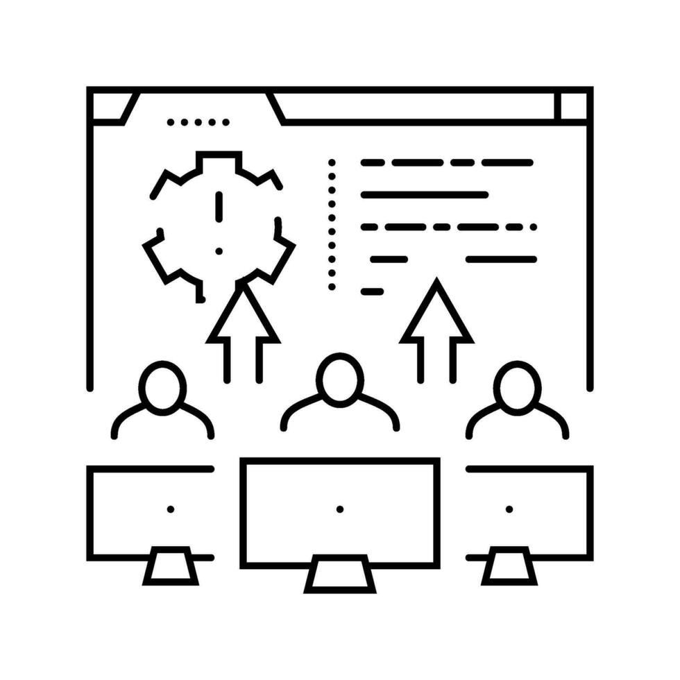 requirement gathering analyst line icon vector illustration