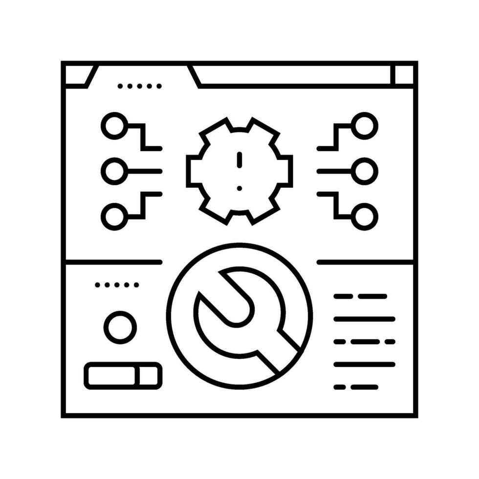 system maintenance analyst line icon vector illustration
