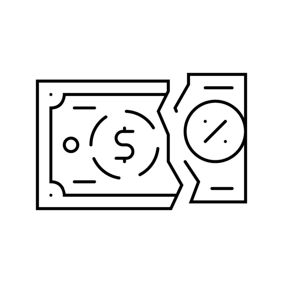 impuesto deducciones línea icono vector ilustración