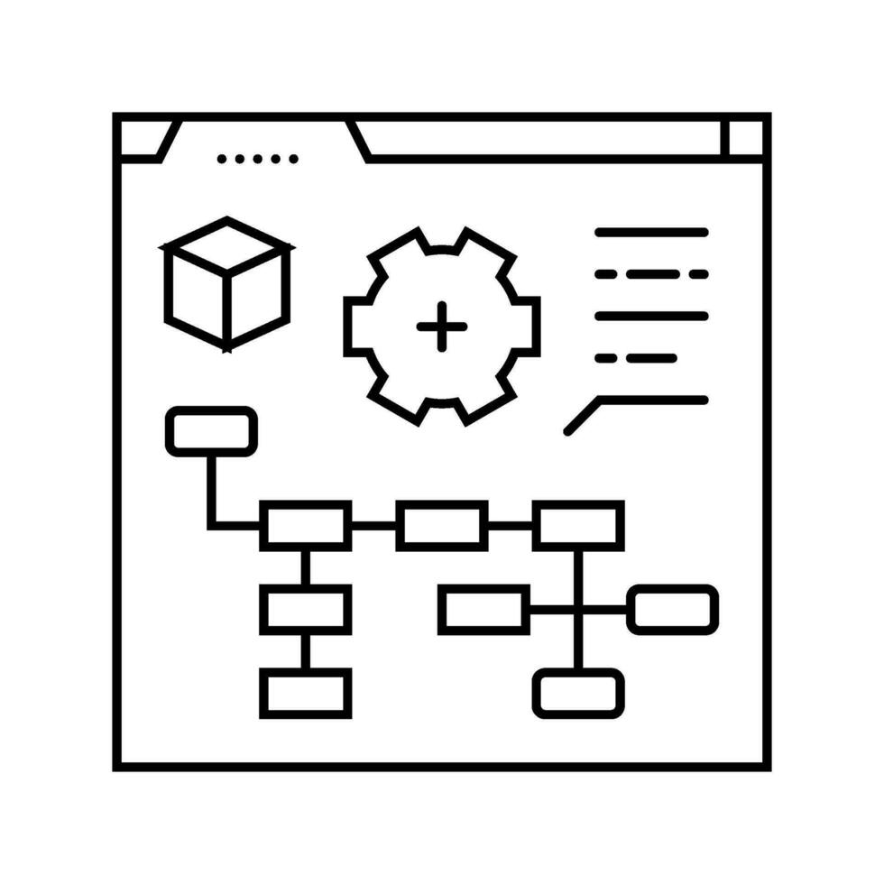 process modeling analyst line icon vector illustration