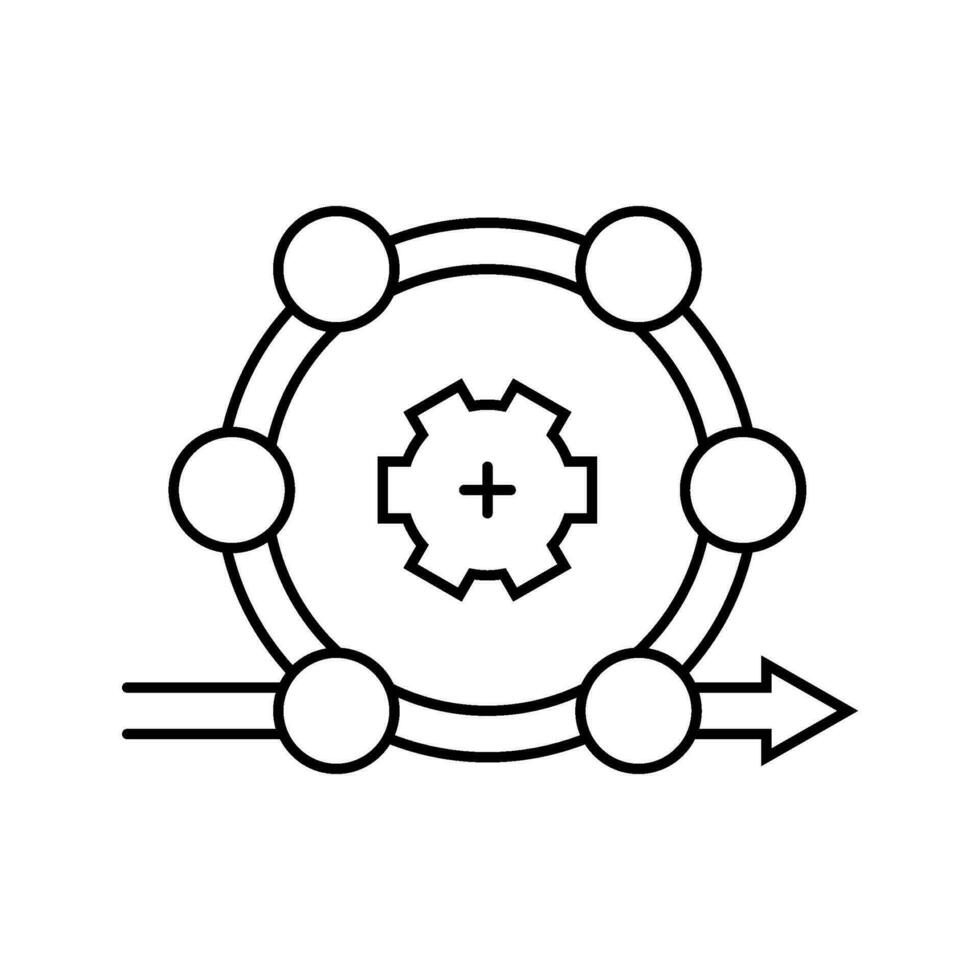 agile methodology analyst line icon vector illustration