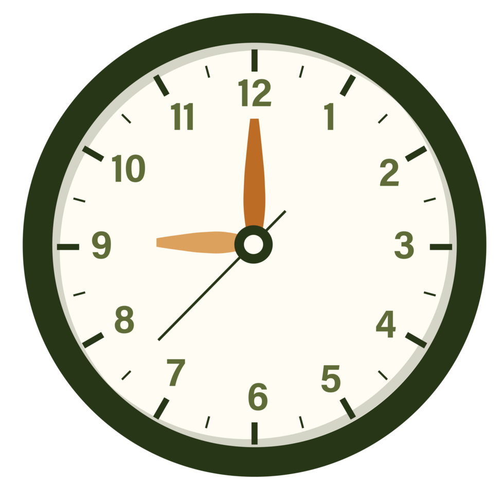 Wall Analog Clock Design Show at 9 o'clock, Time and Clock Illustration png