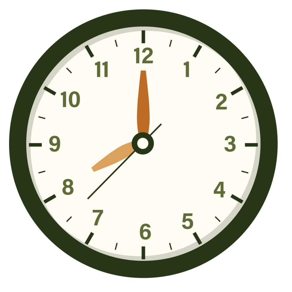 Wall Analog Clock Design Show at 8 o'clock, Time and Clock Illustration png