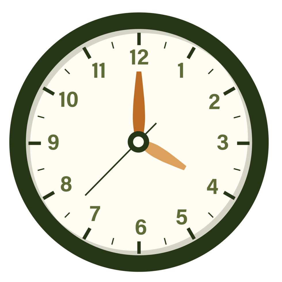 Wall Analog Clock Design Show At 4 O clock Time And Clock Illustration 