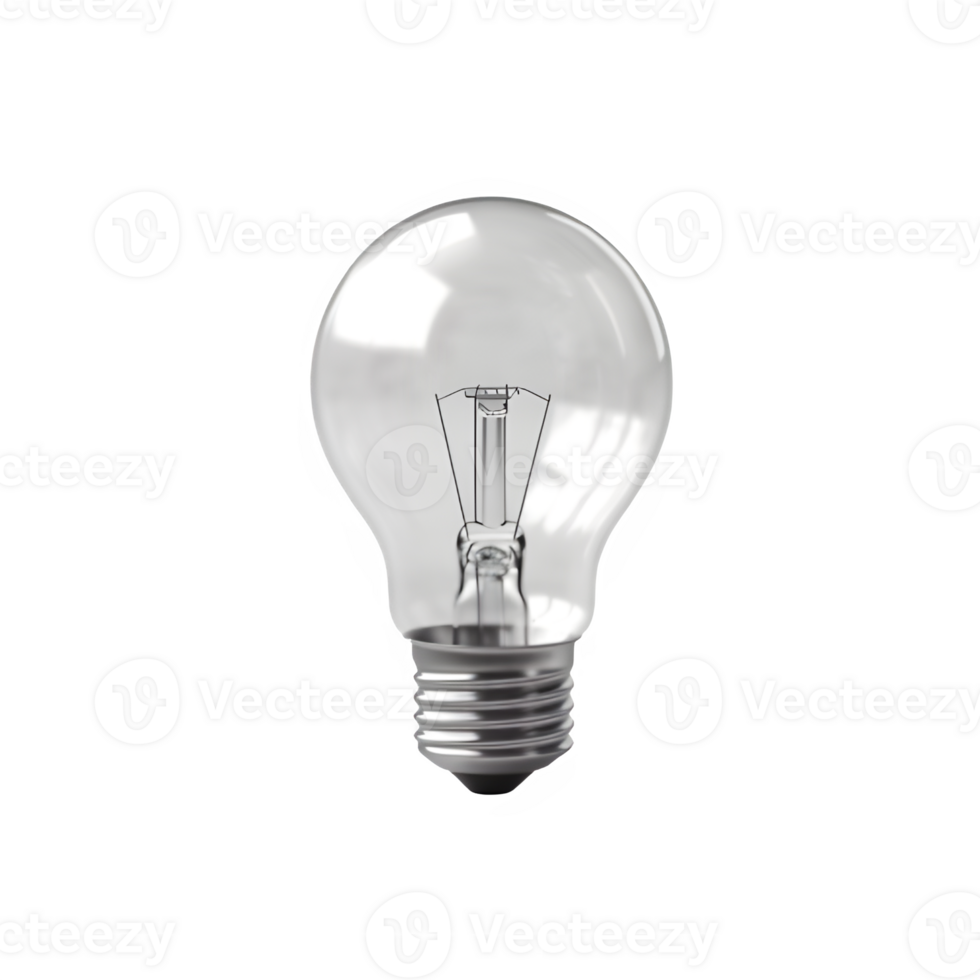 AI generated light bulb isolated on transparent background background ,lightbulb png ,generative ai