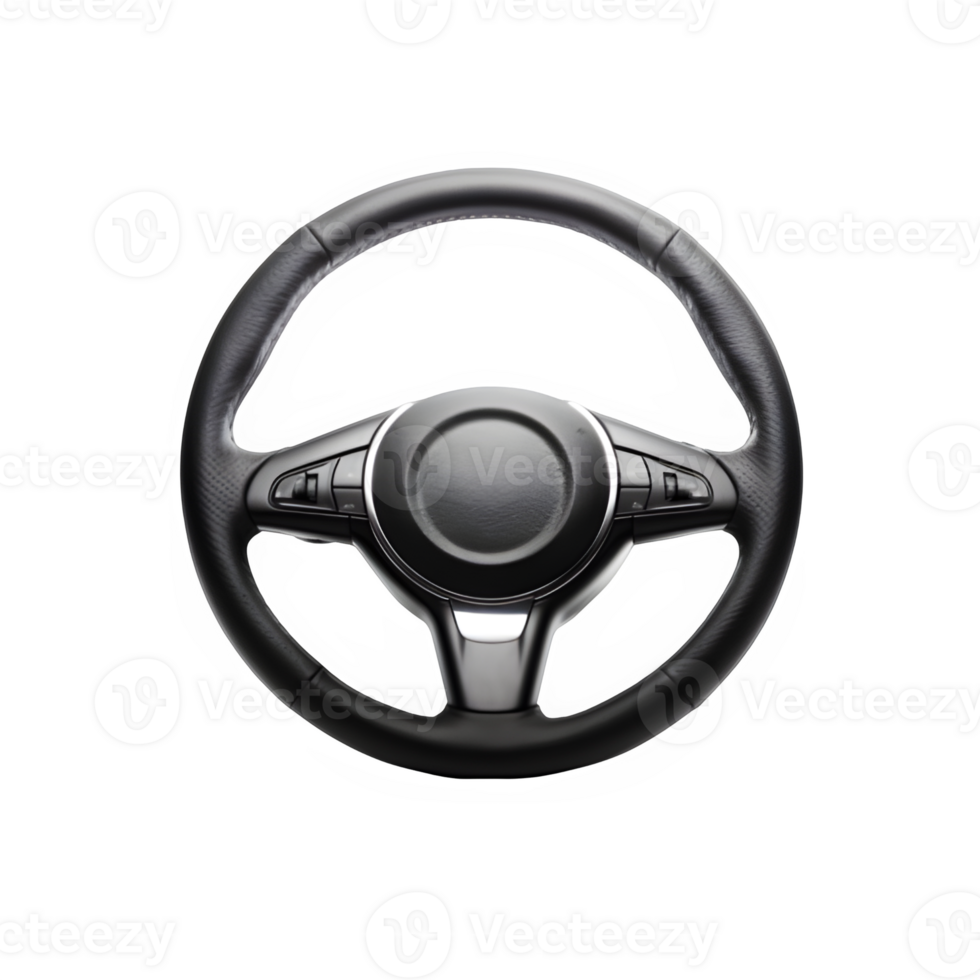 AI generated racing car steering wheel isolated on transparent background ,generative ai png