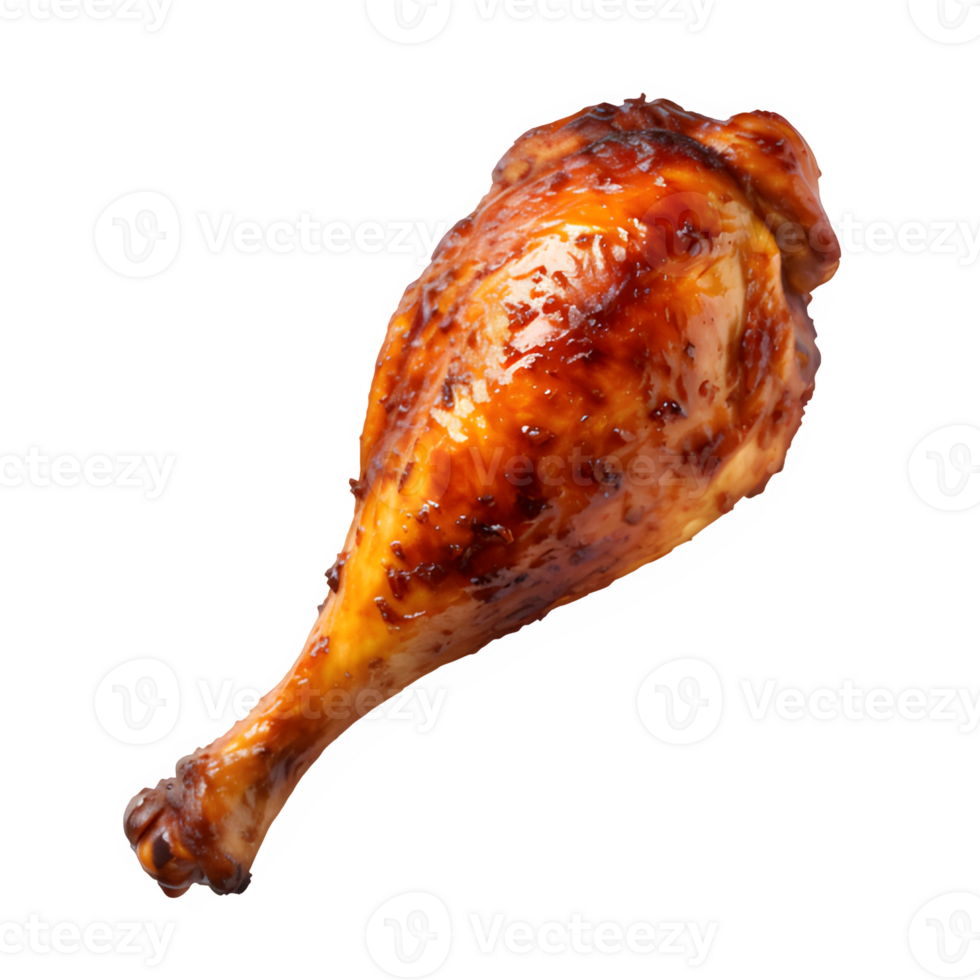 AI generated grilled chicken drum stick ,fried chicken thighs isolated on transparent background ,generative ai png
