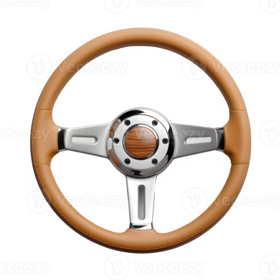 AI generated racing car steering wheel isolated on transparent background ,generative ai png