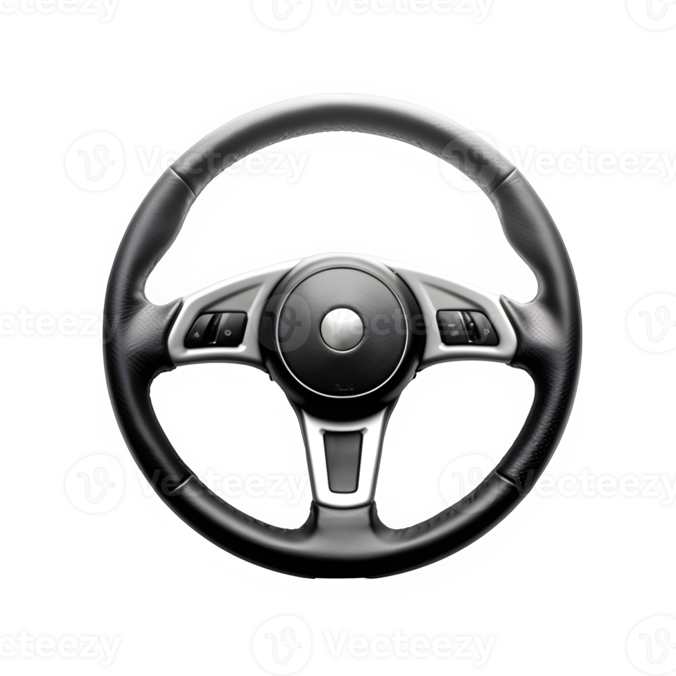 AI generated racing car steering wheel isolated on transparent background ,generative ai png