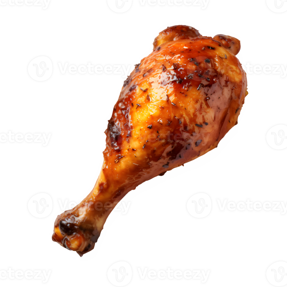 AI generated grilled chicken drum stick ,fried chicken thighs isolated on transparent background ,generative ai png