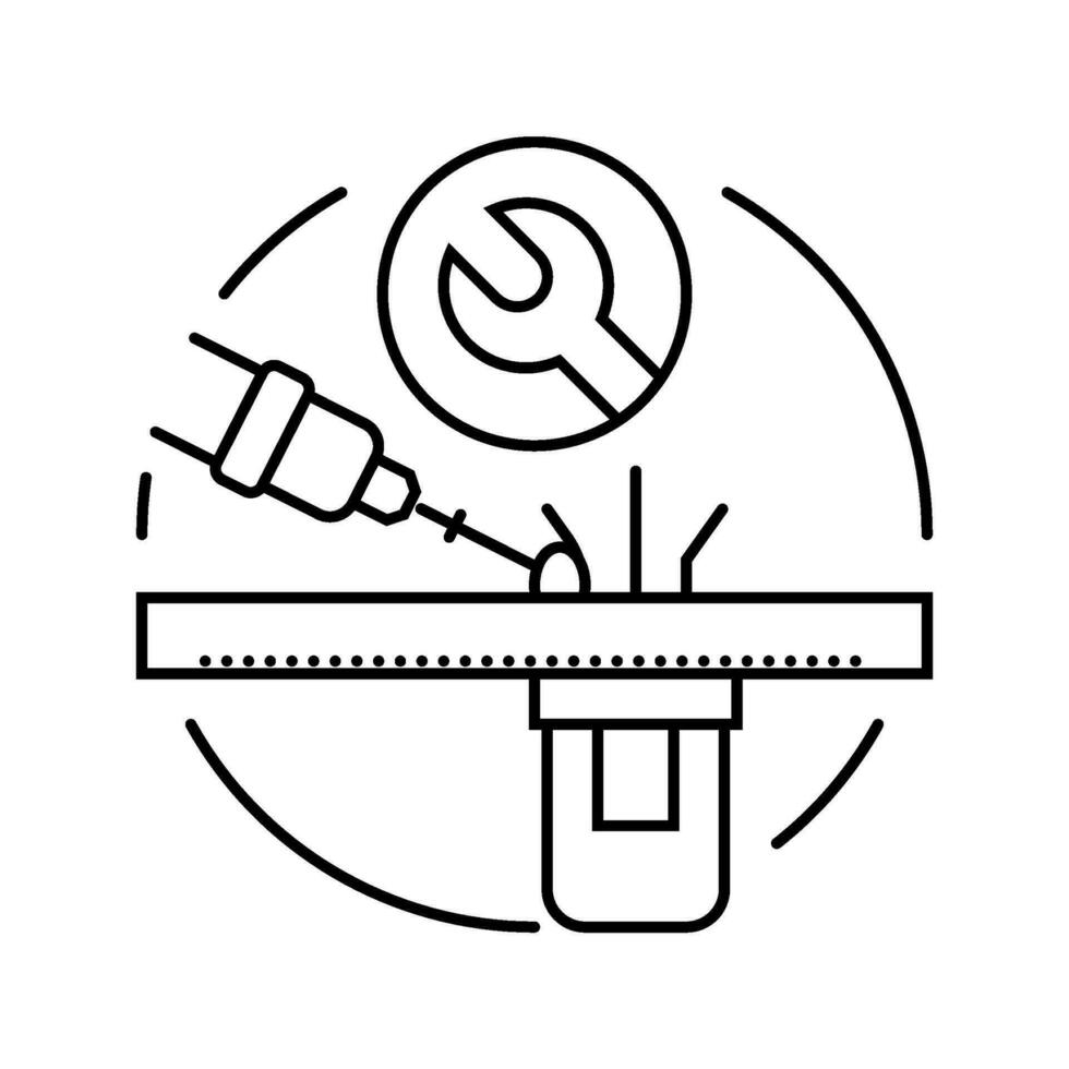 soldering components electronics line icon vector illustration