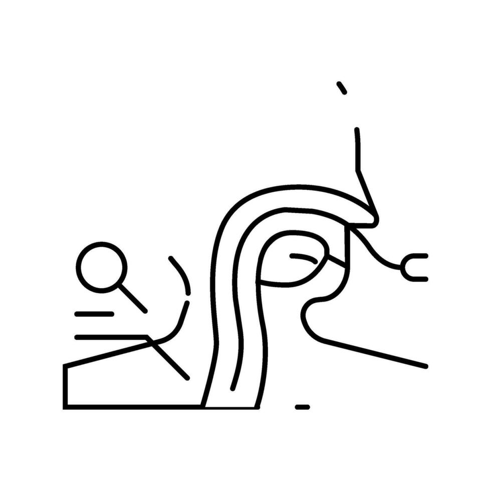 endoscopic procedure gastroenterologist line icon vector illustration