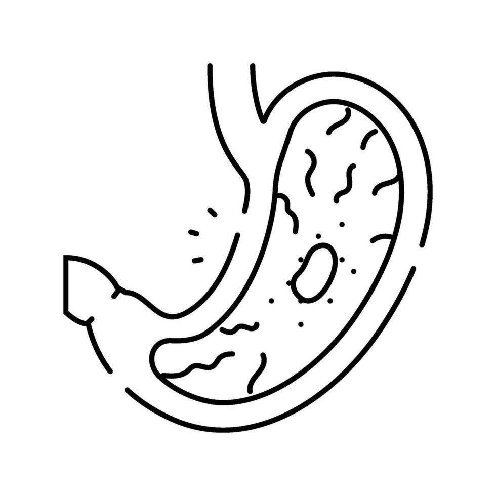 gastric ulcer gastroenterologist line icon vector illustration