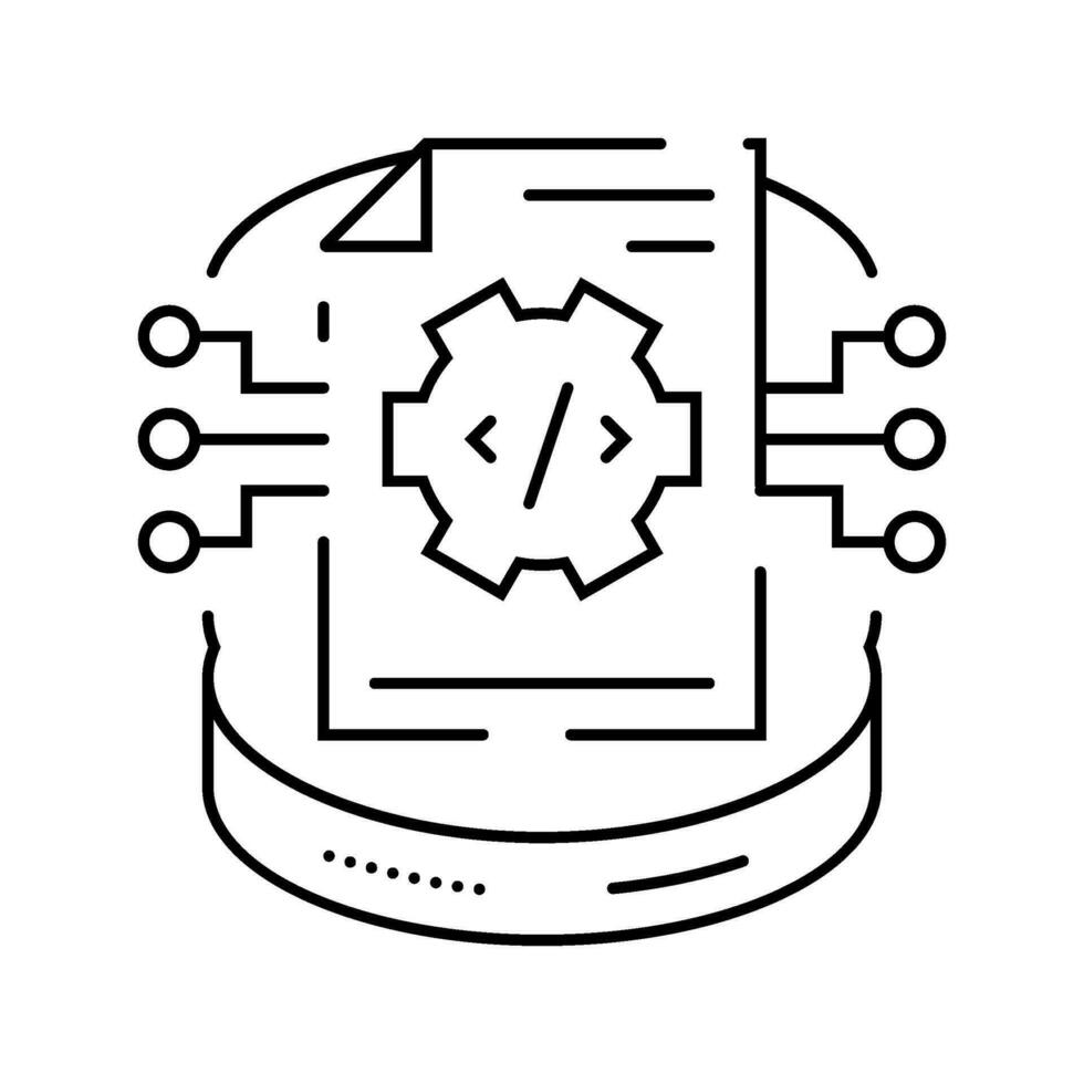 schema development database line icon vector illustration