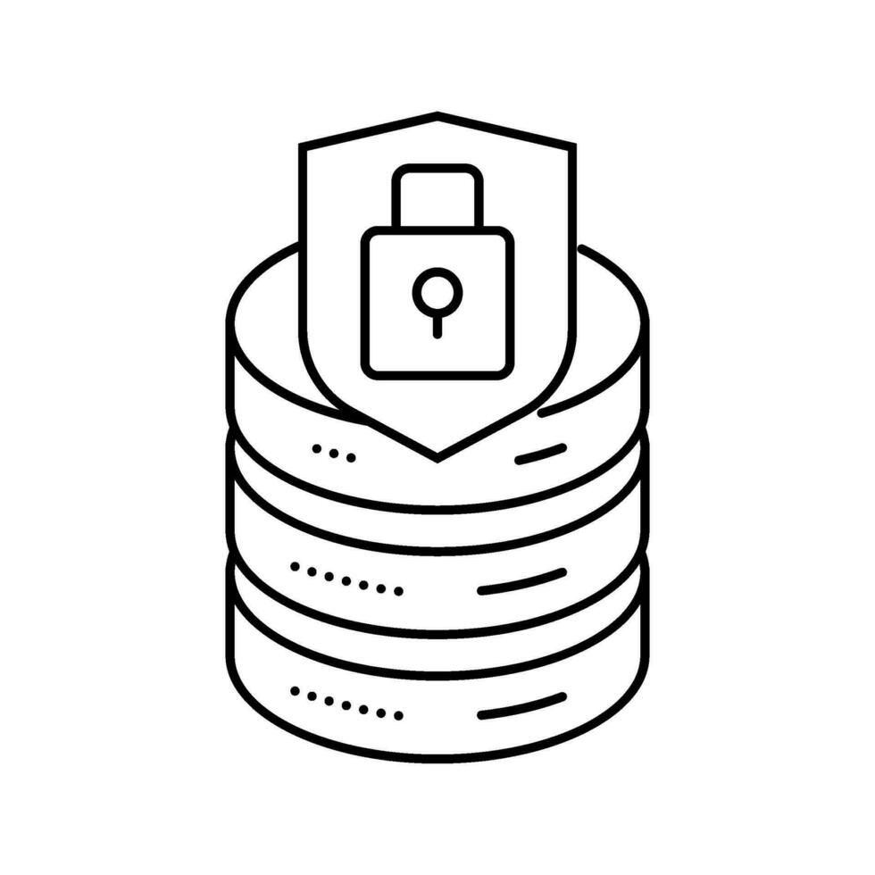 data access control database line icon vector illustration