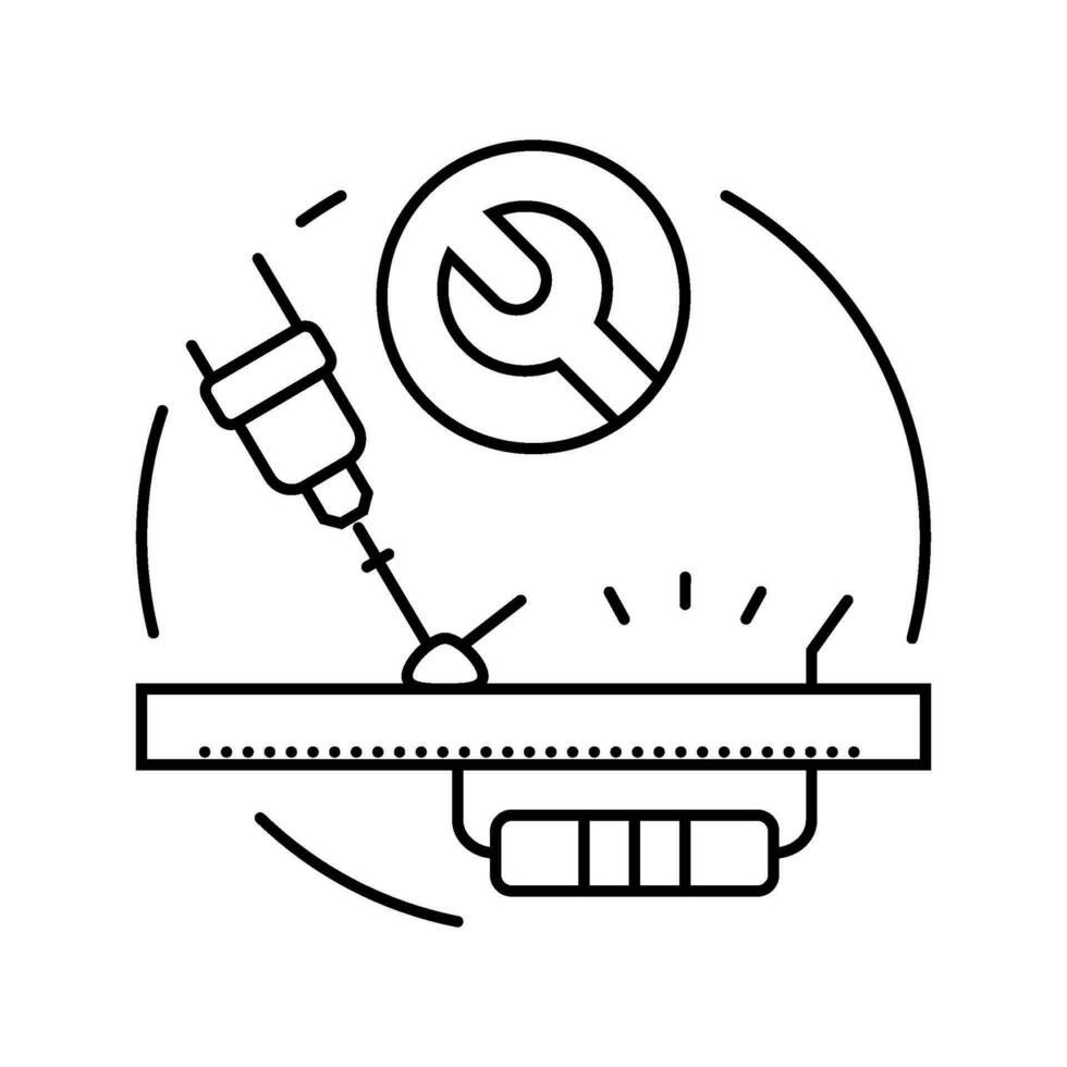 resistor reemplazo electrónica línea icono vector ilustración