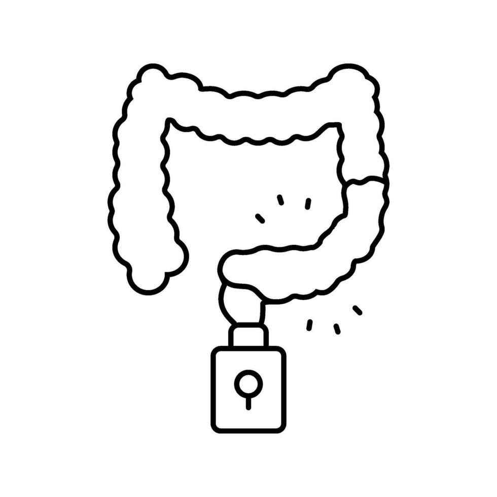 constipation treatment line icon vector illustration