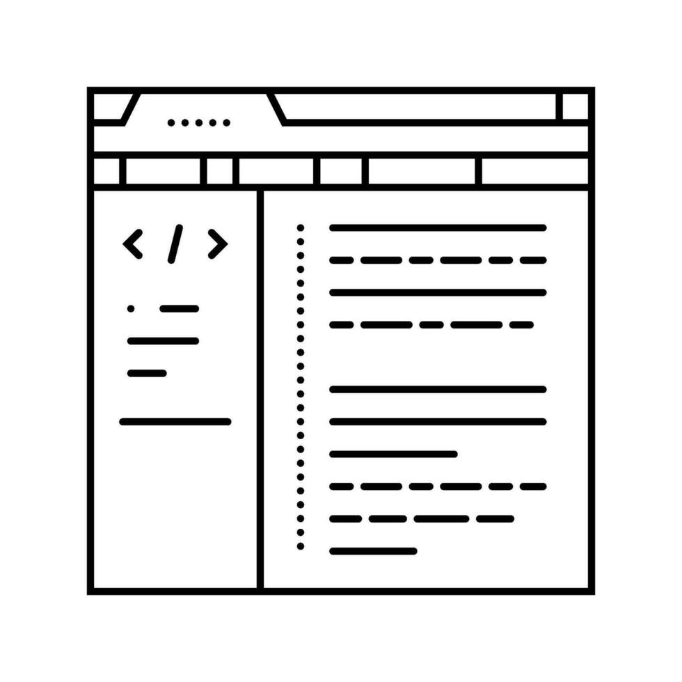 database scripts line icon vector illustration