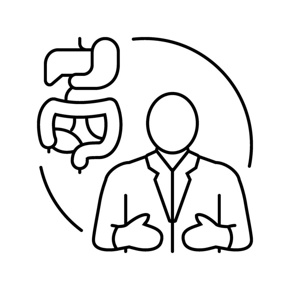 gastrointestinal doctor line icon vector illustration
