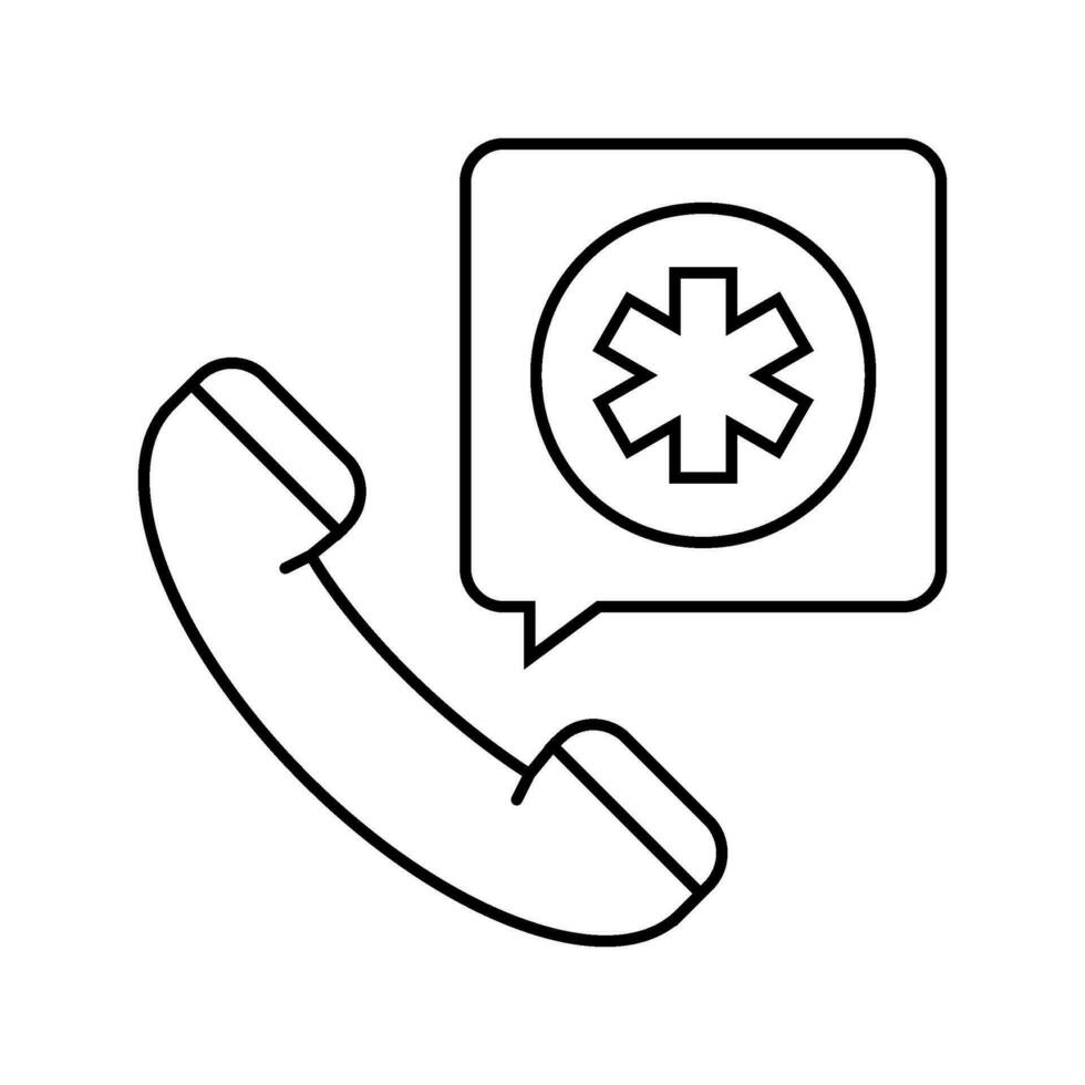 emergency call ambulance line icon vector illustration