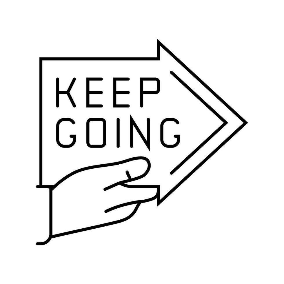 keep going arrow succes challenge line icon vector illustration
