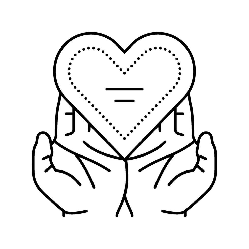 gratitude heart succes challenge line icon vector illustration