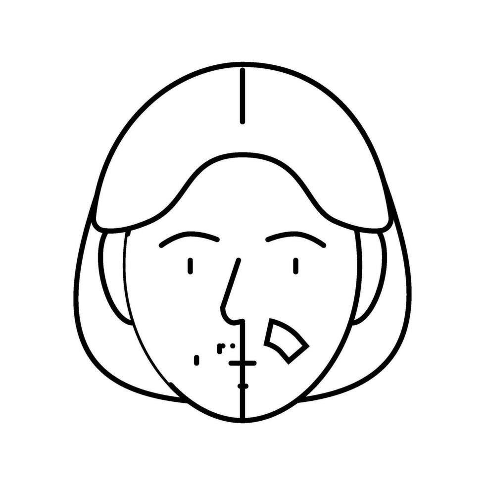 Bigote pelo eliminación hembra línea icono vector ilustración