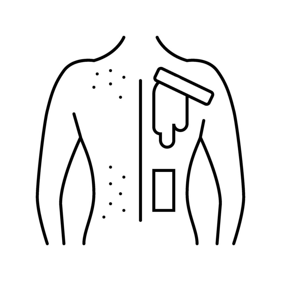 espalda depilación hembra línea icono vector ilustración