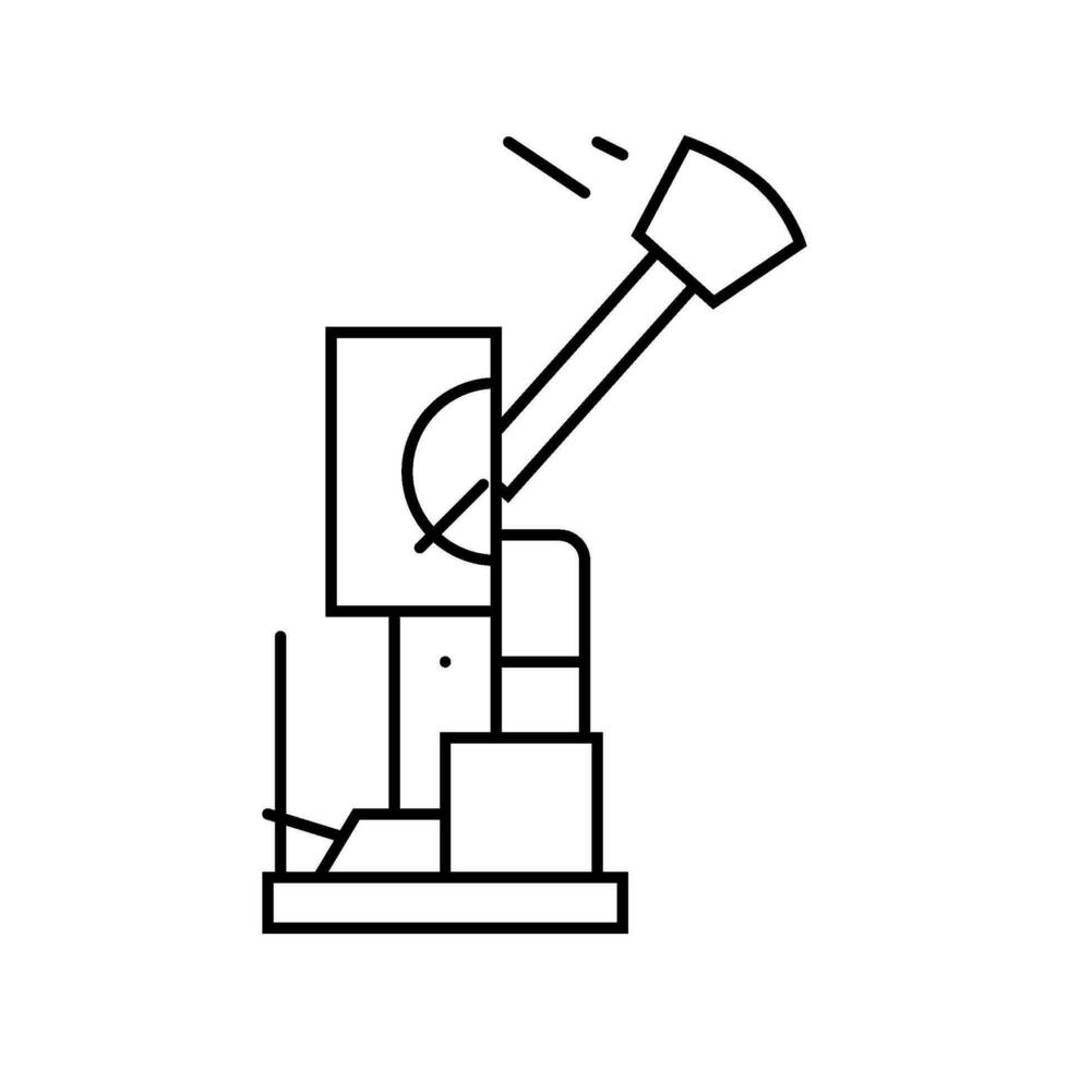 impacto pruebas materiales Ingenieria línea icono vector ilustración