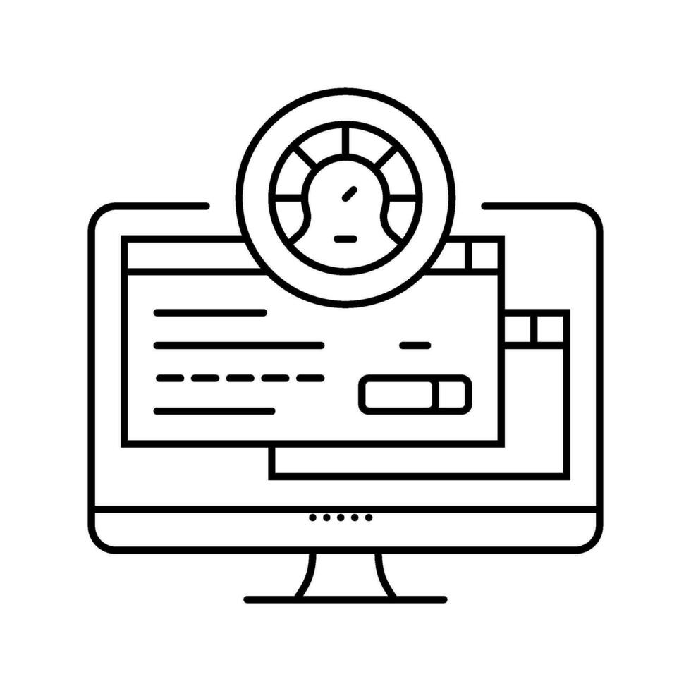 pc optimization repair computer line icon vector illustration