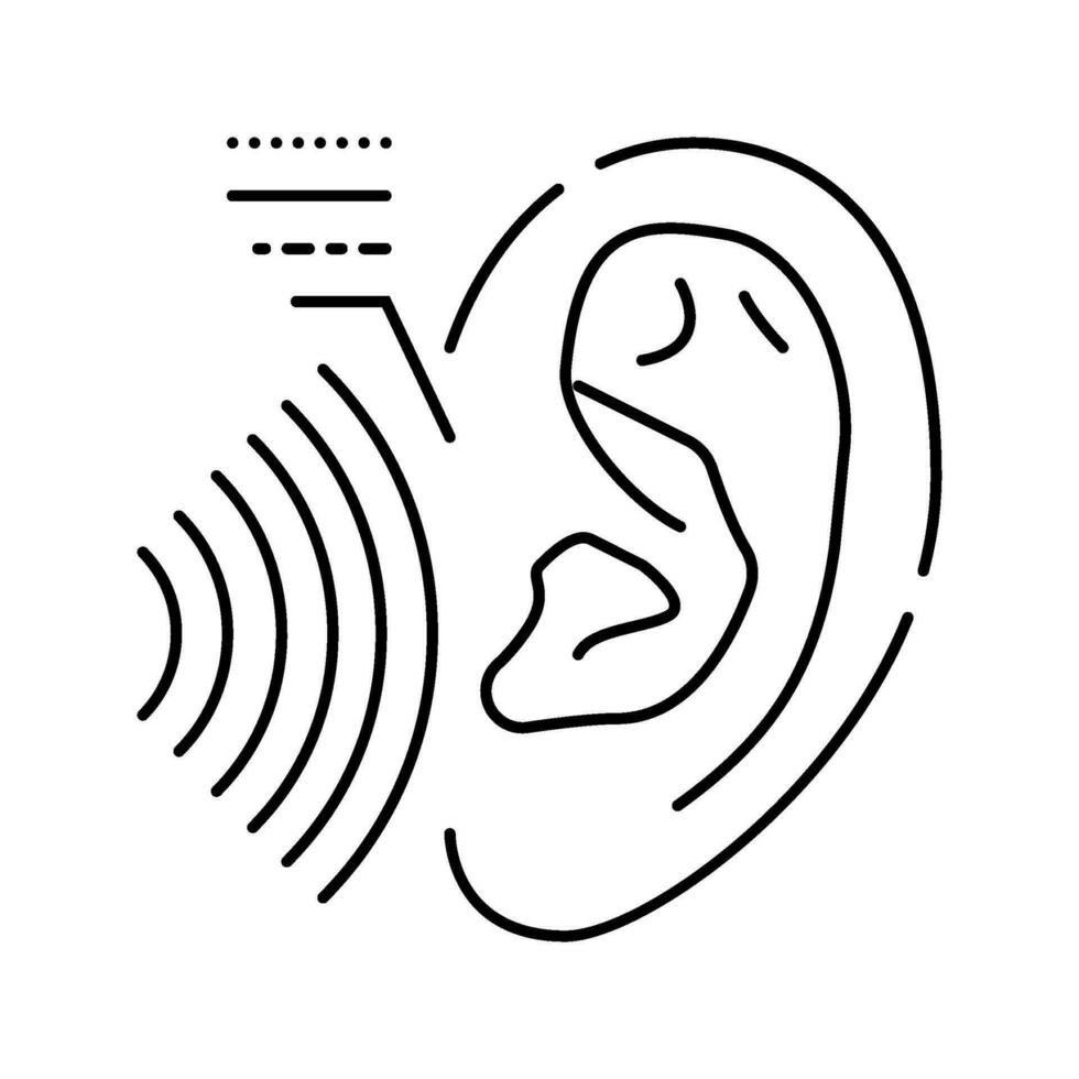 escuchando prueba audiólogo médico línea icono vector ilustración
