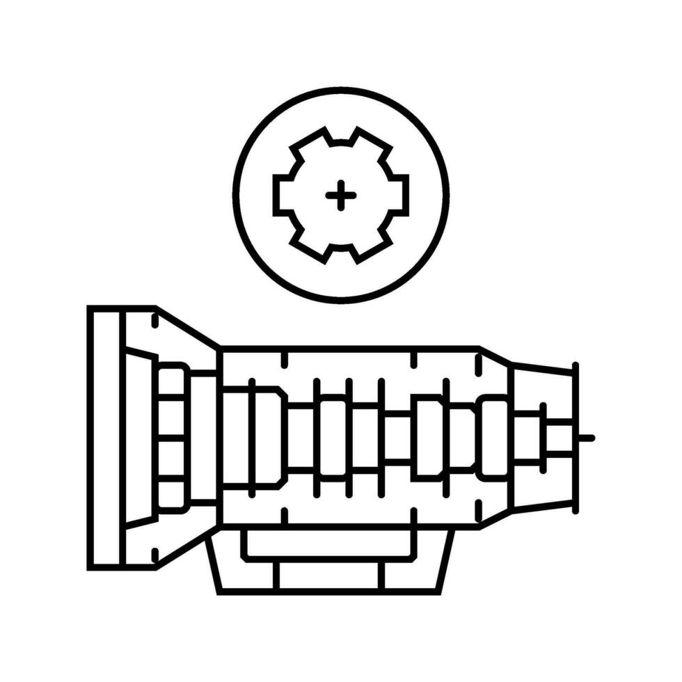 transmission service car mechanic line icon vector illustration