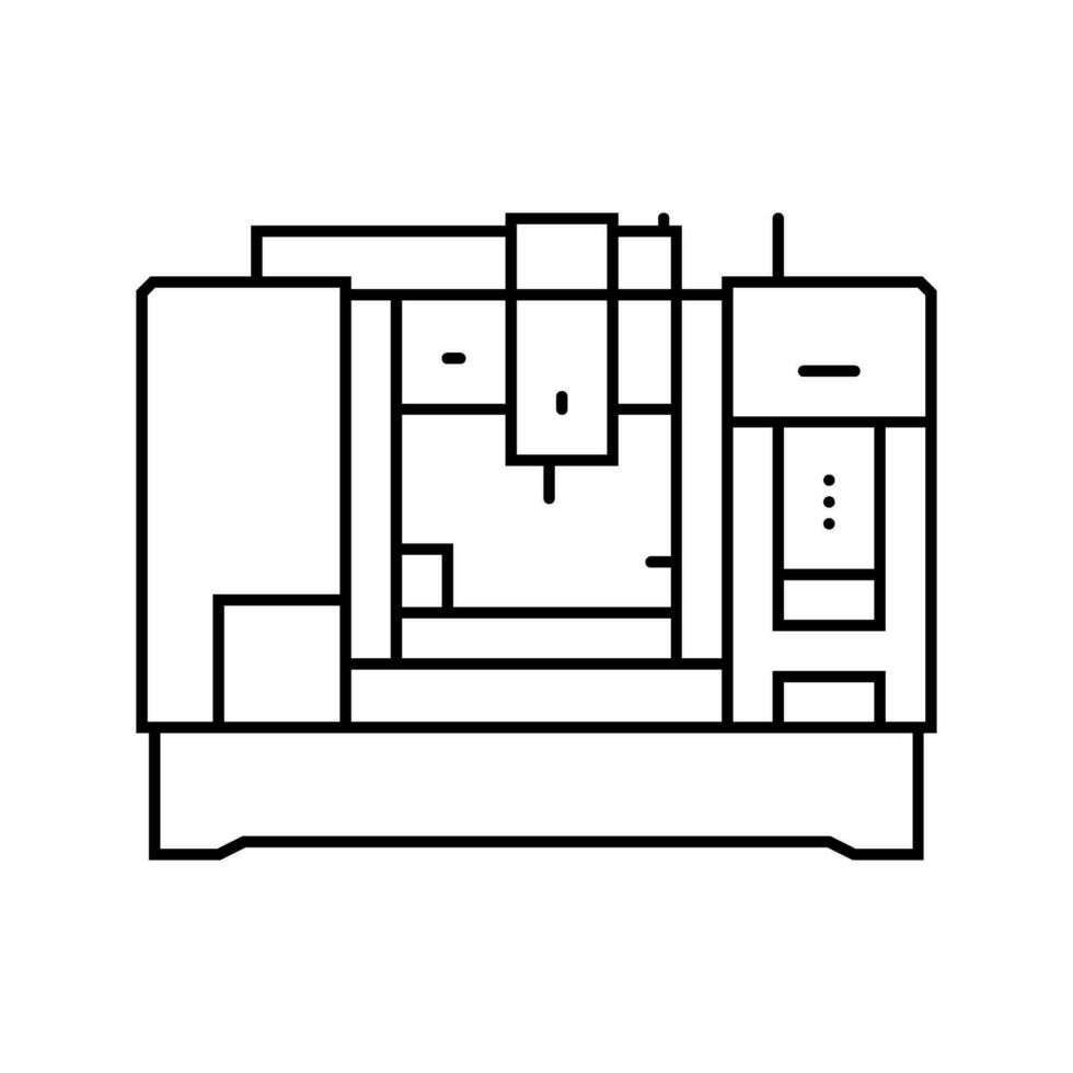 machining center manufacturing engineer line icon vector illustration