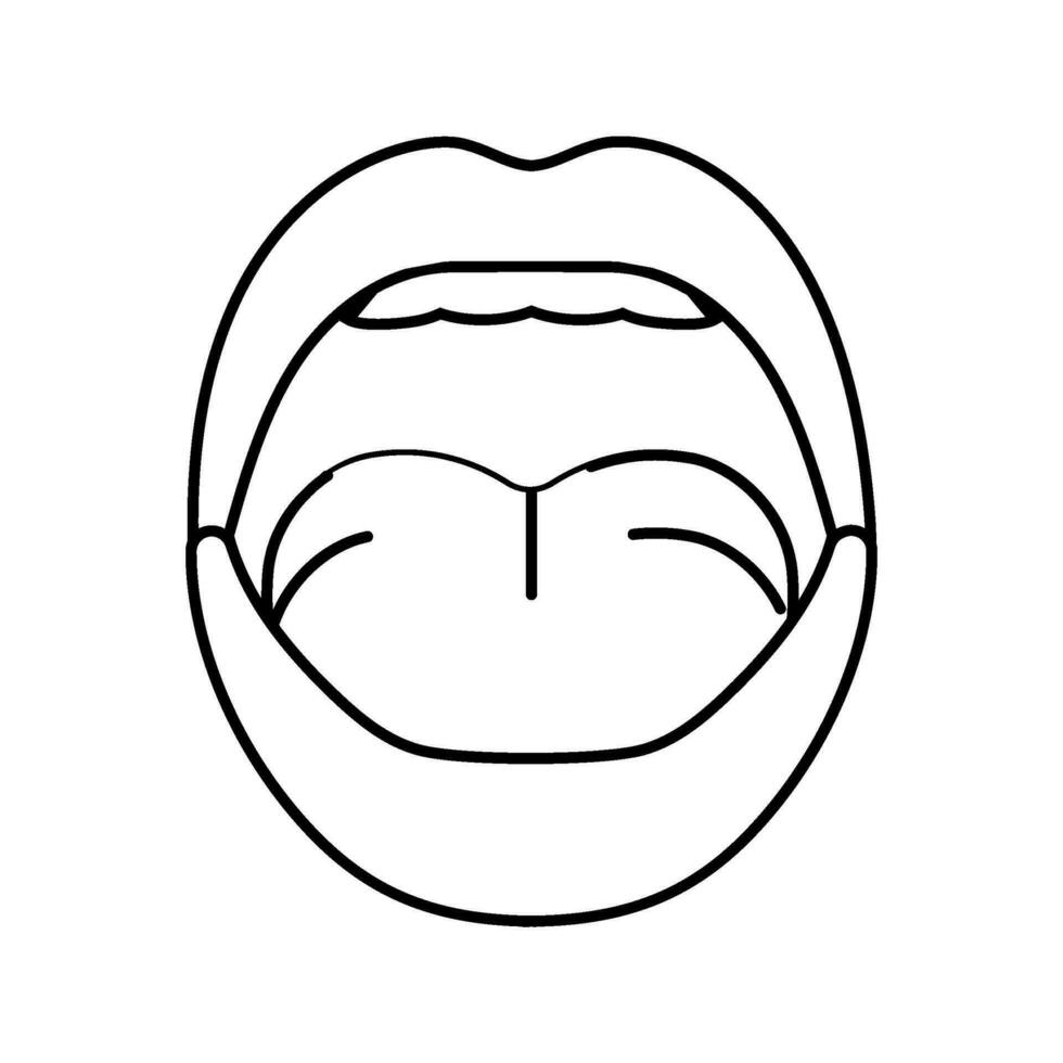 o letter mouth animate line icon vector illustration