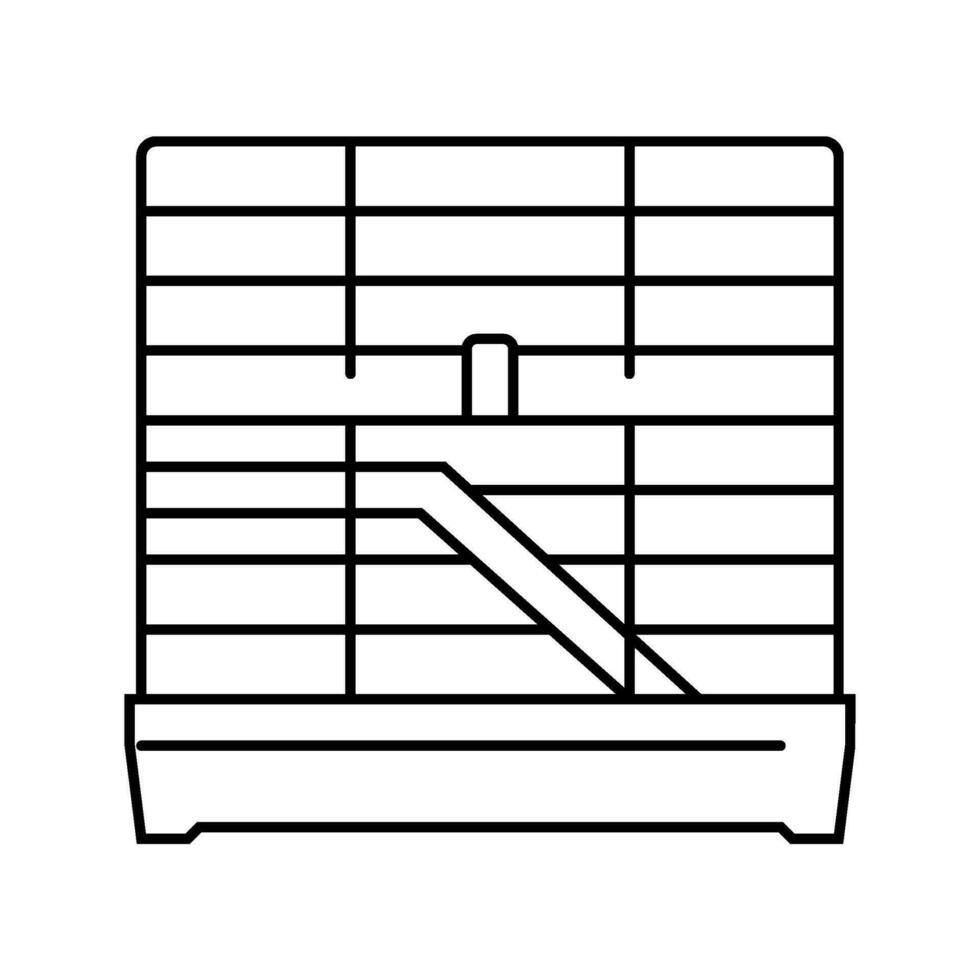 hámster jaula mascota línea icono vector ilustración