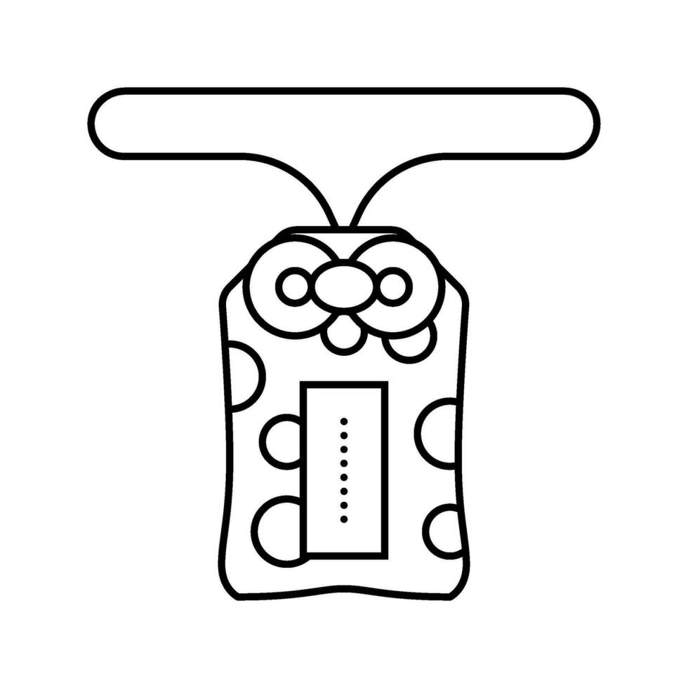 omamori amuleto sintoísmo línea icono vector ilustración